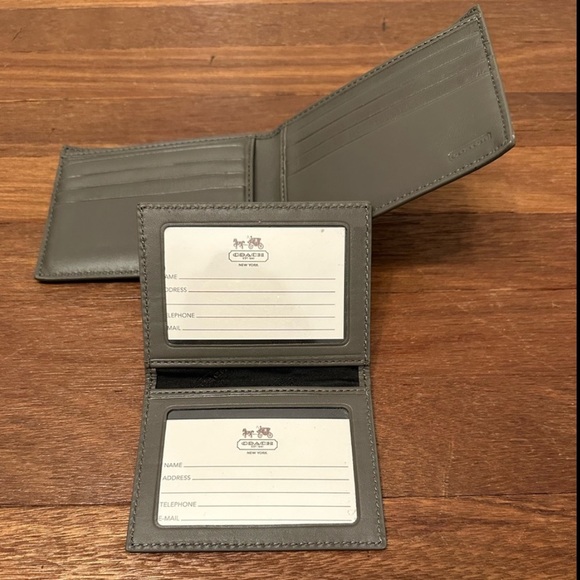 Coach Men's Dark Grey Leather 3 In 1 Wallet - Picture 6 of 6